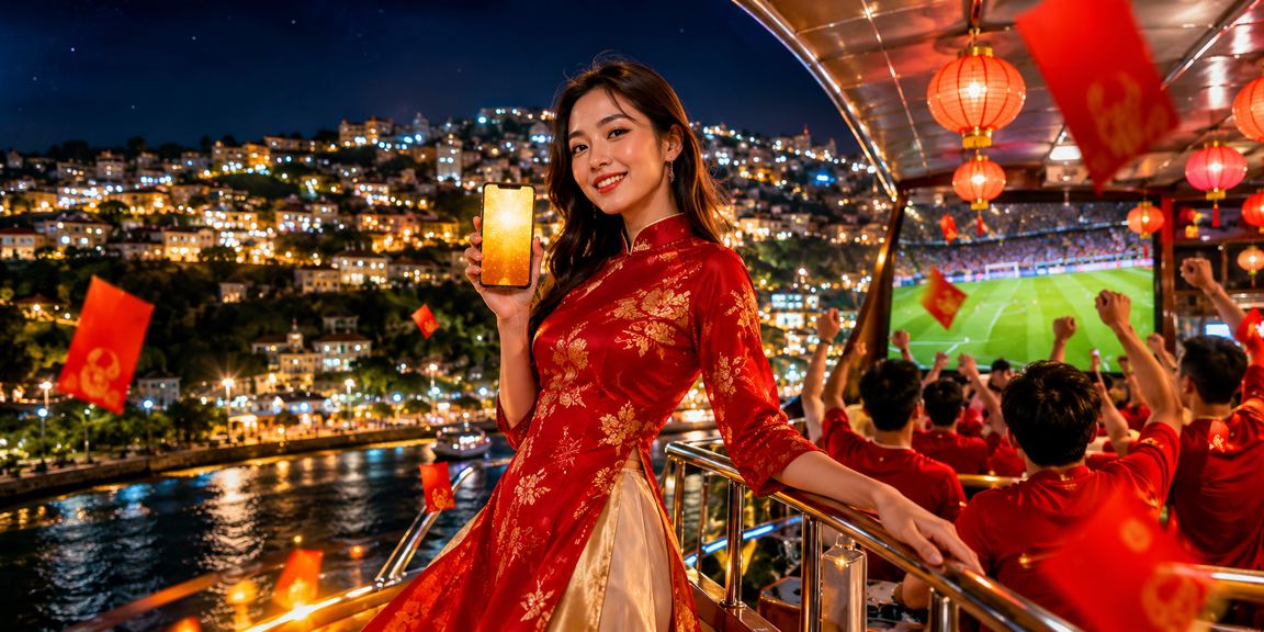 Người dùng Đà Lạt đăng ký nhận thưởng trên po2 bên đèn lồng